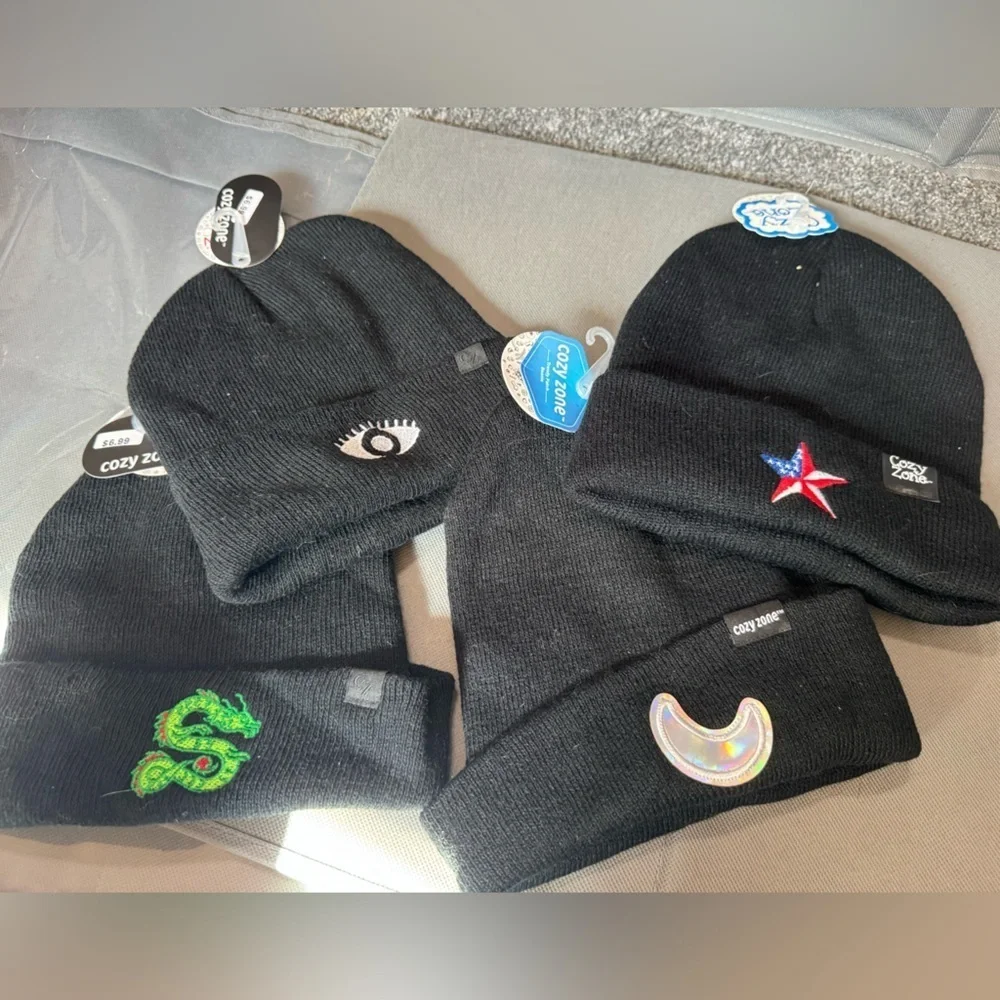 Black Kids Beanie Set